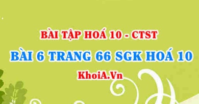 Bài 6 trang 66 SGK Hoá 10 Chân trời sáng tạo